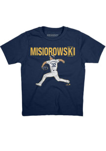 Jacob Misiorowski Milwaukee Brewers Youth Navy Blue K Sign Player Tee