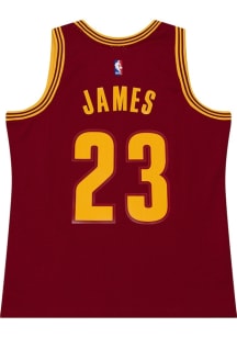 LeBron James  Mitchell and Ness Cleveland Cavaliers Maroon 2015 Throwback Basketball Jersey