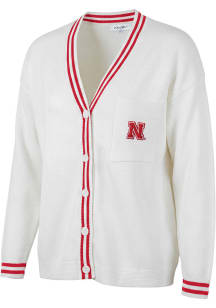 Nebraska Cornhuskers Womens White Victory Long Sleeve Cardigan