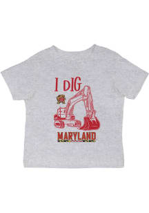 Vive La Fete Maryland Terrapins Infant Excavator Short Sleeve T-Shirt Grey