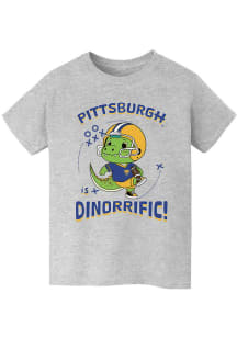 Vive La Fete Pitt Panthers Youth Grey Dino-Riffic Short Sleeve T-Shirt