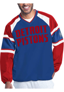 Starter Detroit Pistons Mens Blue Infield Play Pullover Jackets
