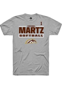 Corinne Martz Western Michigan Broncos Grey NIL Stacked Box Short Sleeve Player T Shirt