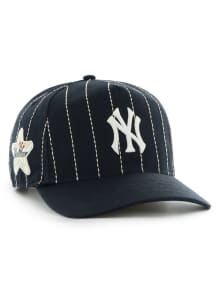 47 New York Yankees Rawlings Pin Stripe Hitch Adjustable Hat - Navy Blue
