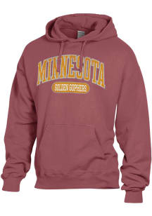ComfortWash Minnesota Golden Gophers Mens Maroon Arch Garment Dyed Long Sleeve Hoodie