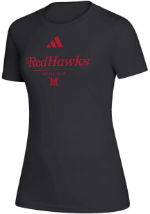Adidas Miami RedHawks Womens Black Heat Seal Creator Short Sleeve T-Shirt