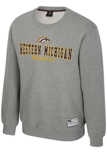 Colosseum Western Michigan Broncos Mens Grey Yes Chef Long Sleeve Crew Sweatshirt