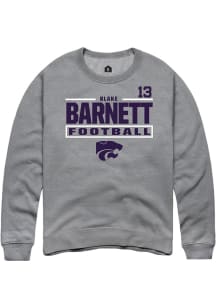 Blake Barnett K-State Wildcats Mens Graphite Football NIL Stacked Box Player Crew