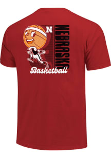 Nebraska Cornhuskers Red Retro Shadow Box Basketball Short Sleeve T Shirt