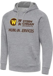 Antigua Western Michigan Broncos Mens Grey Heather Western Michigan Human Services  Victory Long S..