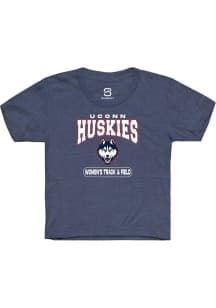 Summit Sportswear UConn Huskies Youth Navy Blue Women's Track & Field Short Sleeve T-Shirt