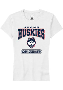 Summit Sportswear UConn Huskies Womens White Women's Cross Country Short Sleeve T-Shirt