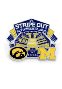 Michigan Wolverines Souvenir 2026 vs Iowa Hawkeyes Game Day Pin - Maize