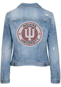Indiana Hoosiers Womens Blue Circle Denim Medium Weight Jacket