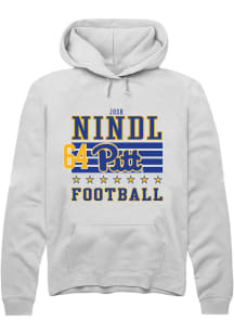 Josh Nindl Pitt Panthers Mens White Football NIL Striped Player Hood