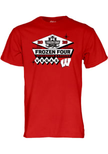 Blue 84 Wisconsin Badgers Red 2026 Men's Ice Hockey Frozen Four Bound Short Sleeve T Shirt