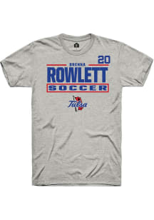 Brenna Rowlett  Tulsa Golden Hurricane Ash Rally NIL Stacked Box Short Sleeve T Shirt
