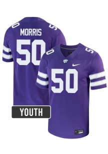 Boone Morris K-State Wildcats Youth Purple Nike NIL Name And Number Football Jersey
