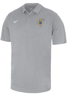 Nike Pitt Panthers Mens Silver Golf Roc Heather Short Sleeve Polo