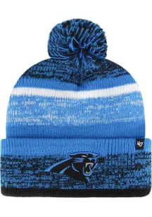 47 Carolina Panthers Light Blue Northward Cuff Pom Mens Knit Hat