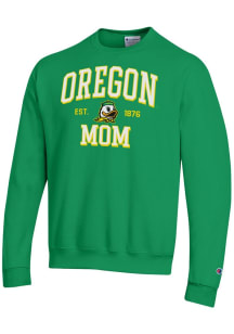 Champion Oregon Ducks Mens Green EST Date Mom Powerblend Long Sleeve Crew Sweatshirt