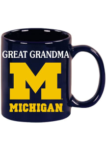 Michigan Wolverines 11 oz GREAT GRANDMA Ceramic Mug - Navy Blue
