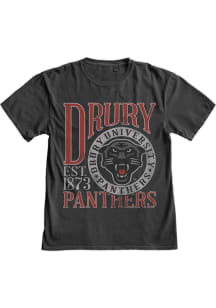 Blue 84 Drury Panthers Black Overdyed First Dibs Short Sleeve T Shirt