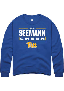 Owen Seemann Pitt Panthers Mens Blue NIL Stacked Box Player Crew