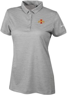 Columbia Iowa State Cyclones Womens Grey Heat Seal Set II Short Sleeve Polo Shirt