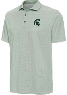 Antigua Michigan State Spartans Mens Green Pave Short Sleeve Polo