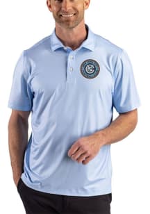 Cutter and Buck New York City FC Mens Light Blue Lattice Short Sleeve Polo