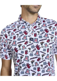 Arizona Wildcats Mens White Wildcats Short Sleeve Fashion Polo
