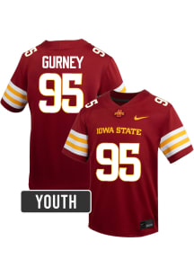Ethan Gurney Iowa State Cyclones Youth Cardinal Red Nike NIL Name And Number Football Jersey