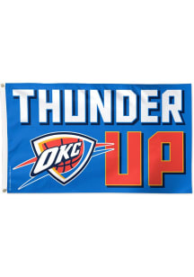 Oklahoma City Thunder Slogan Silk Screen Grommet Flag - Blue