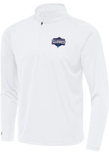 Antigua Greensboro Swarm Mens White Tribute Long Sleeve Qtr Zip Pullover