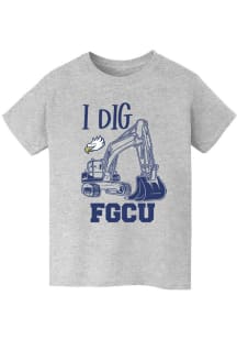 Vive La Fete Florida Gulf Coast Eagles Youth Grey Excavator Short Sleeve T-Shirt