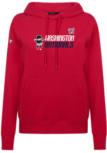 Levelwear Washington Nationals Womens Red Adorn 8-Bit Baseball Hooded Sweatshirt