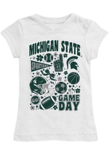 Vive La Fete Michigan State Spartans Toddler Girls White Lexie Short Sleeve T-Shirt