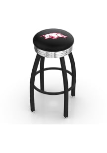 Arkansas Razorbacks 3 Ring Chrome Seat Pub Stool - Black