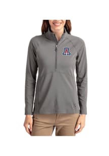 Cutter and Buck Arizona Wildcats Womens Graphite Adapt Eco Qtr Zip Pullover