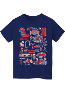 Vive La Fete Ole Miss Rebels Youth Navy Blue Impressions Short Sleeve T-Shirt