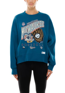 New Era Milwaukee Brewers Womens Light Blue City Connect Basic Crew Sweatshirt