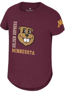 Colosseum Minnesota Golden Gophers Toddler Girls Maroon Team Logo Short Sleeve T-Shirt