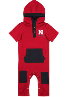 Colosseum Nebraska Cornhuskers Baby Red Primary Logo Short Sleeve One Piece