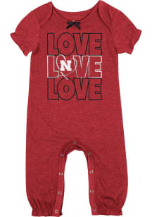 Colosseum Nebraska Cornhuskers Baby Red Love Short Sleeve One Piece