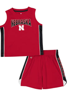 Colosseum Nebraska Cornhuskers Toddler Red Primary logo Set Top and Bottom