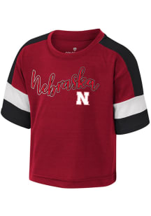Colosseum Nebraska Cornhuskers Toddler Girls Red Primary Logo Short Sleeve Fashion T-Shirt