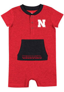 Colosseum Nebraska Cornhuskers Baby Red Primary Logo Short Sleeve One Piece