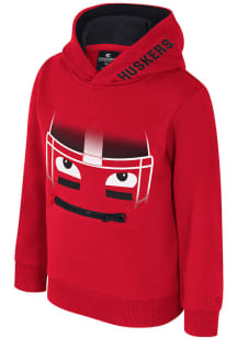 Colosseum Nebraska Cornhuskers Toddler Red Game face Long Sleeve Hooded Sweatshirt