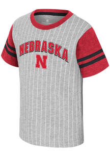 Colosseum Nebraska Cornhuskers Toddler Grey Primary Logo Short Sleeve T-Shirt